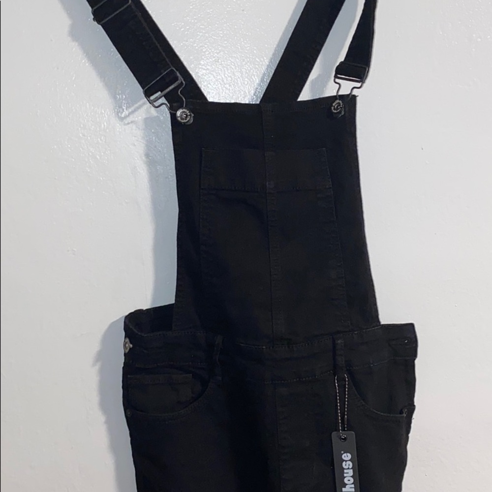 Black cropped overalls 9